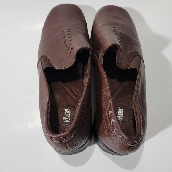 Cobbie Cuddlers Women 8.5 W Brown Leather Loafers Whip Stitch Dream Air Sole - Picture 4 of 10